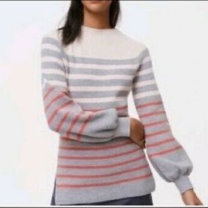 Loft | Striped Mock Neck Sweater
